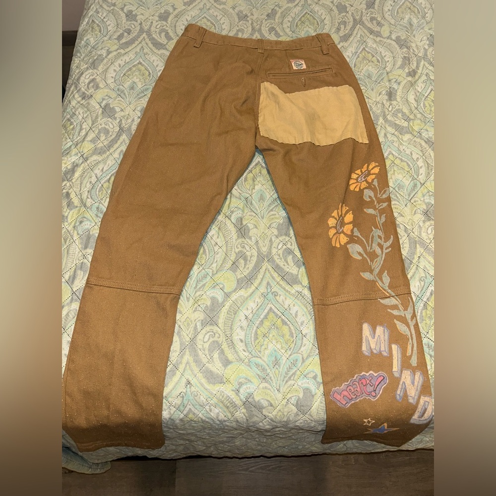 Billionaire Boys Club Brown Cargo Pants with Floral Design